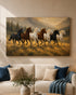 Seven Running Horses of the Highlands Embossed  Wall Art Paintings for Home & Item for Wall Decoration ( 47 x 23.5 Inches )