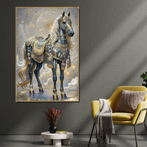 Meridian Glory Horse  Crystal Glass Wall Paintings For Home