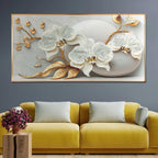 Dancing Petals in Harmony Crystal Glass Framed Wall Paintings For Wall Decoration at Home