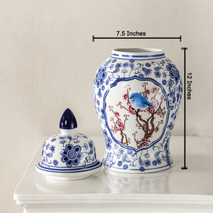 Bluebird Garden Emblem Decorative Ceramic Vase And Showpiece