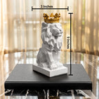 Crowned King Lion Table Decorative Showpiece & Items for Room Decoration - White