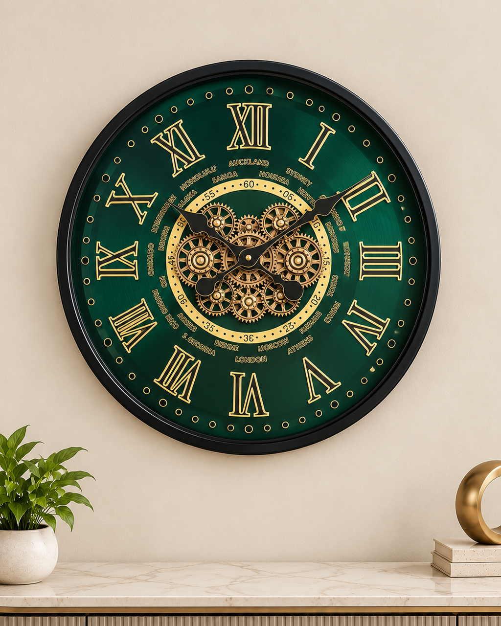 World Passage Luxury Designer Silent Movement Wall Clocks for the Home With Moving Gear Mechanism Buy Wall Clock Online (Steel Body)