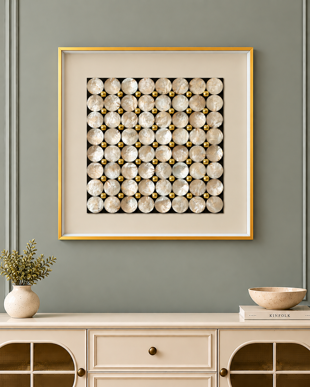 Lunar Grid Shadow Box Wall Decoration Item