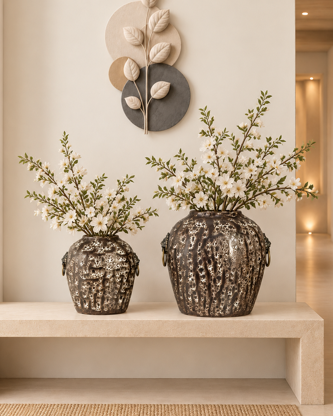 Antique Aura Decorative Vase & Showpiece for Home & Item for Home Decoration - Set of 2