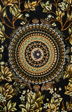Royal Botanical Medallion Shadow Box for Wall Decoration & Wall Art