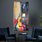 Rhythmic Hues 100% Hand Painted Wall Painting & Wall Decor Item (With outer Floater Frame)