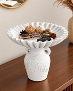 Floral Crest Decorative Bowl & Item for Home Deocoration - White