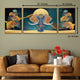 Tusker Reverie Crystal Glass Wall Decor Paintings for Home - Set of 3 (N)
