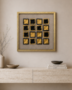 Abstract Gold Matrix Shadow Box for Wall Decoration & Wall Art