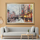An English Evening Hand painted Wall Art (With Outer Floater Frame) (47x36 Inches) (Victorian Frame)