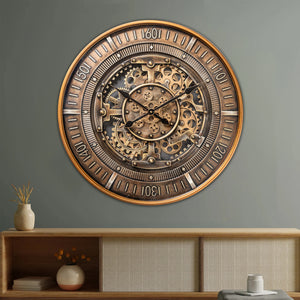 Galactic Hour Luxury Designer Wall Clocks for the Home With Moving Gear Mechanism Buy Wall Clock Online (Steel Body)