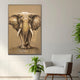 Tusks of Elephant Tranquility Hand painting painting for home Wall (With Outer Floater Frame) (59x39 Inches)
