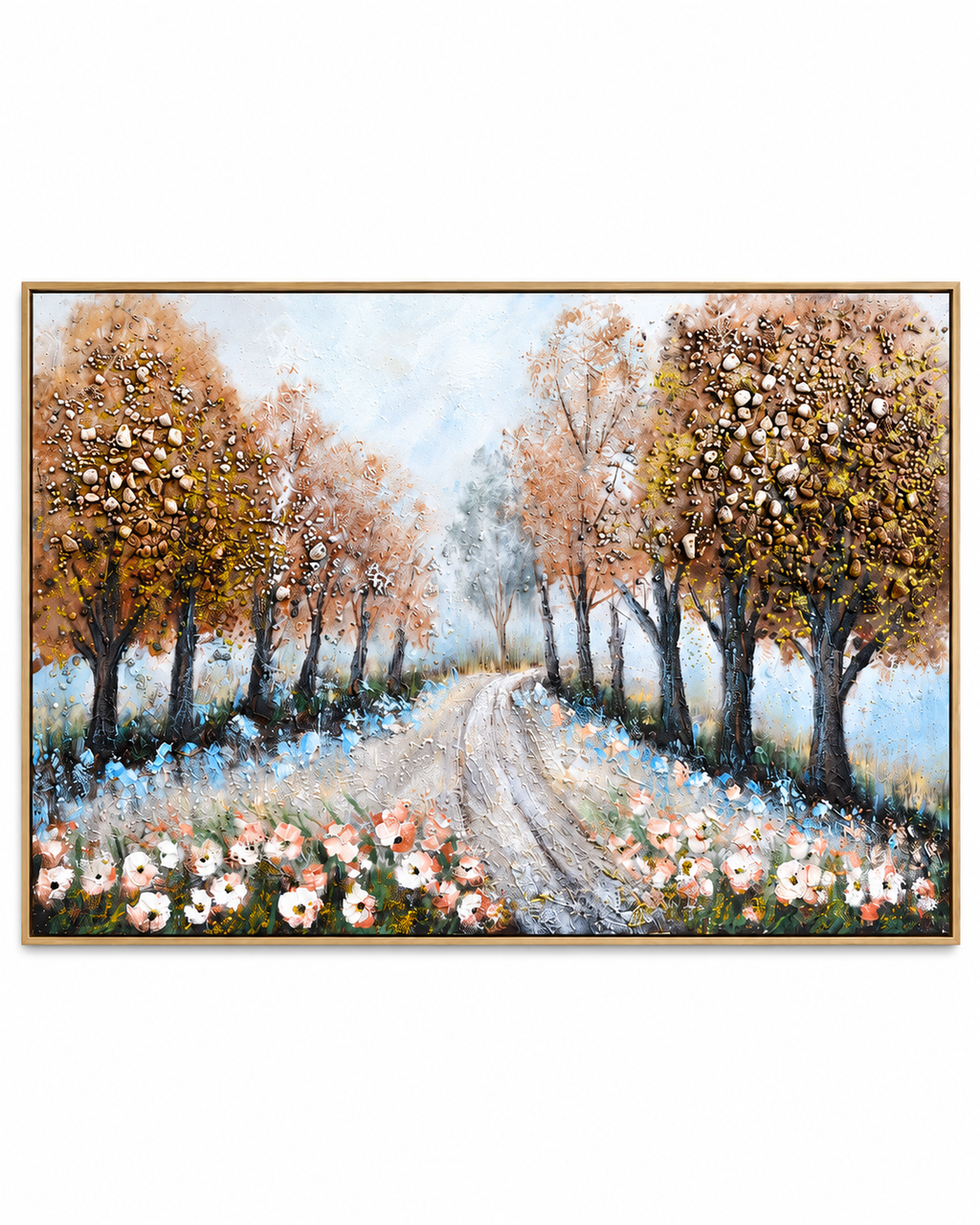 Pathway to Peace Hand painting for Home & Wall Decoration Item (With Outer Floater Frame) (47x31.5 Inches)