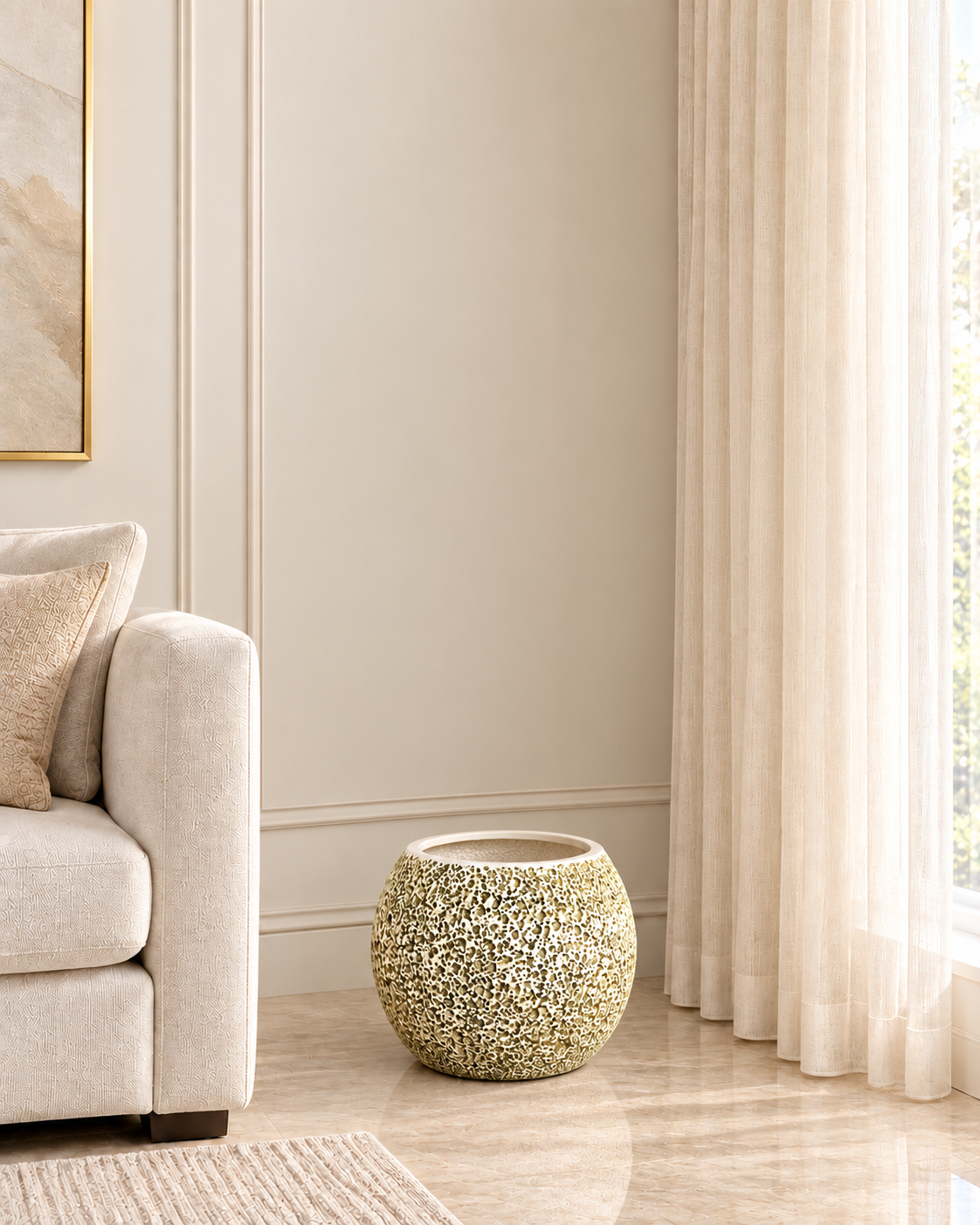 Lunar Texture Indoor Planters For Home - Green