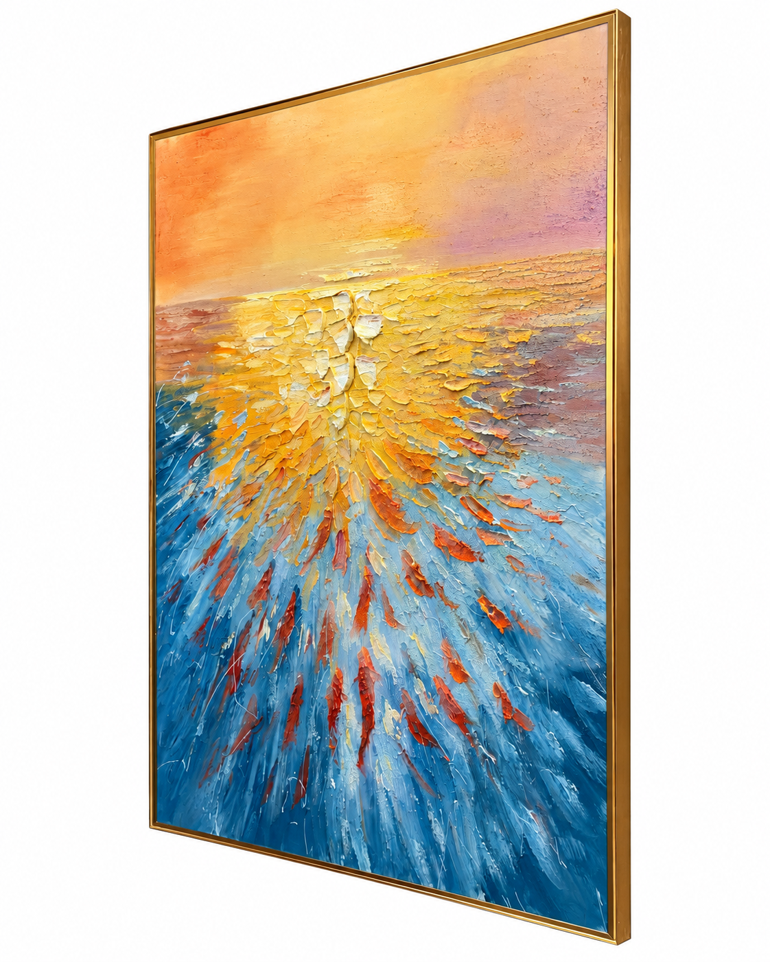 Ocean Reverie Handmade Paintings for Home & Wall Decoration Item (With Outer Floater Frame) (47x35.5 Inches)