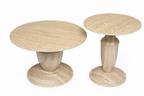 Ivory Silhouette Coffee Table for Living Room - Set of 2