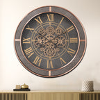 Whispering Wheel Luxury Designer Watches Wall clocks for the Home With Moving Gear Mechanism Buy Wall Clock Online (Steel Body)