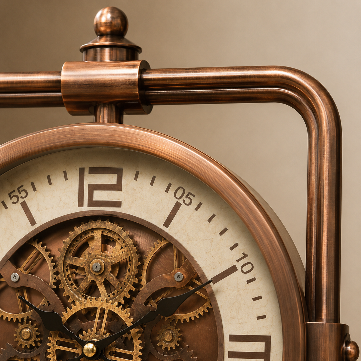 Quiet Moment Luxury Designer Table Clock With Moving Gear Mechanism Buy Table Clock Online (Steel Body)