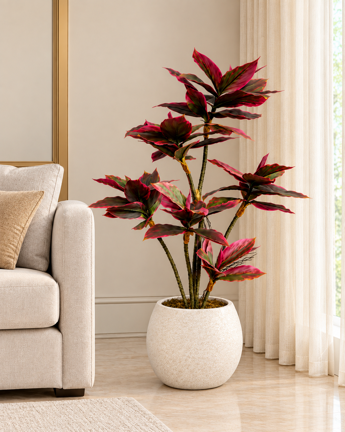 Autumn Glow Artificial Indoor Plant For Home ( Natural feel )  ( 3 Feet )