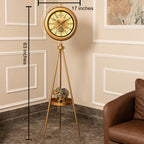 Mystic Motion Tripod Base Luxury Designer Silent Movement Floor Clock With Moving Gear Mechanism Buy Floor Clock Online (With Light and Remote) (Steel Body) - White