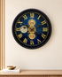 Grand Observatory Luxury Designer Silent Movement Wall Clocks for the Home With Moving Gear Mechanism Buy Wall Clock Online - Blue (Steel Body)