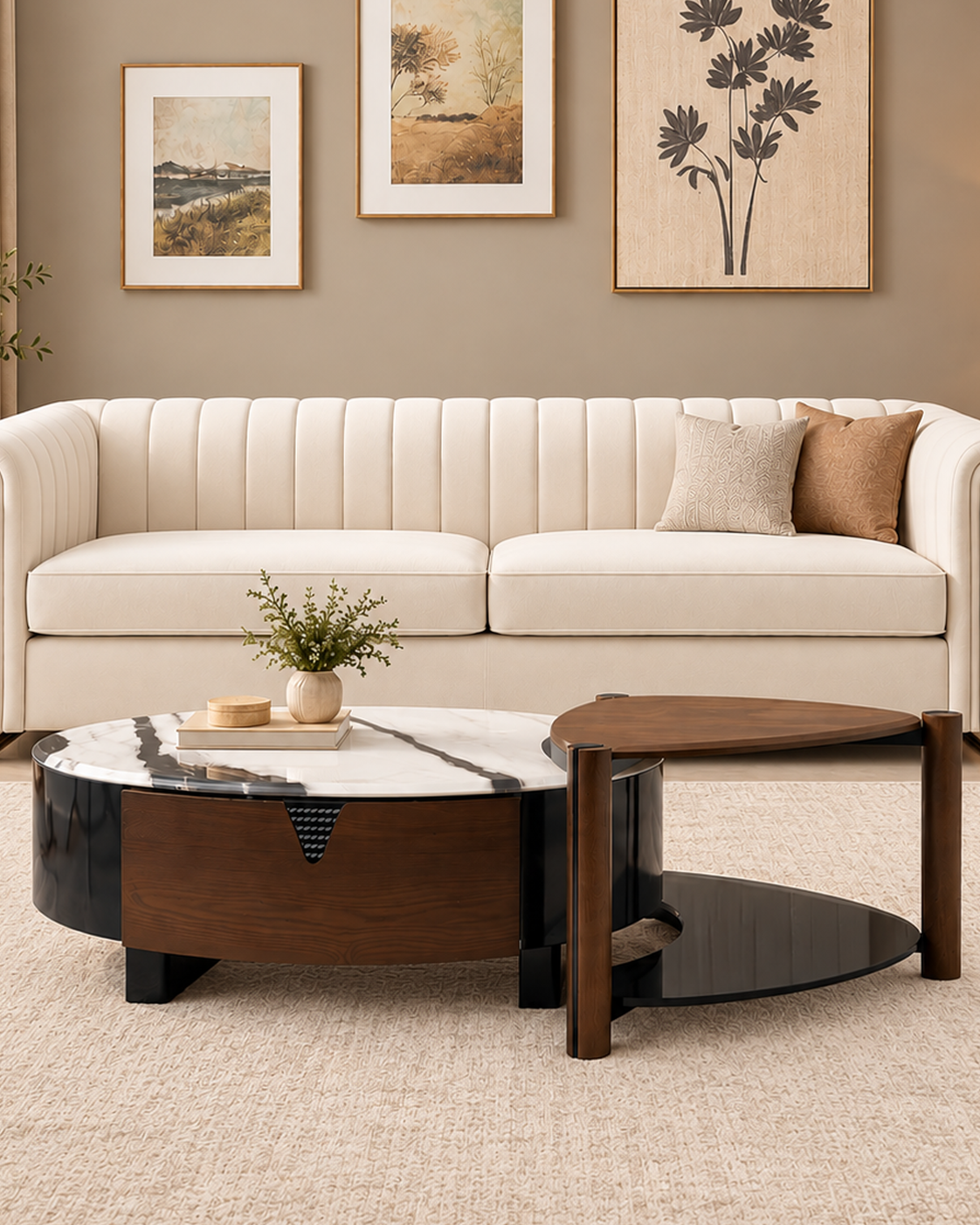 Axis Curve Centre Table for Living Room (Stainless Steel)