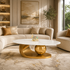 Amara Gold Base Round Accent Table - Gold (Stainless Steel)