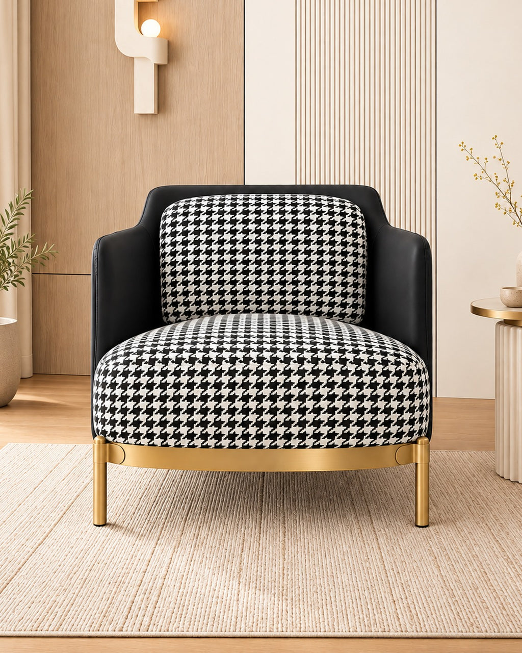 The Scottish Plaid Accent Lounge Chair (Stainless Steel)
