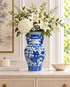 Dragon Crest Decorative Vase & Showpiece (Blue Pottery)