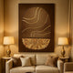 Golden Crescent Flow Hand Painted Wall Painting ( 47x31.5 Inches )