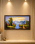 Mountain Waterfalls 100% Hand Painted Wall Art Paintings for Home & Item for Wall Decoration ( 47 x 23.5 Inches )