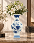 Treasured Symbols Decorative Vase & Showpiece for Home & Item for Home Decoration (Blue Pottery)