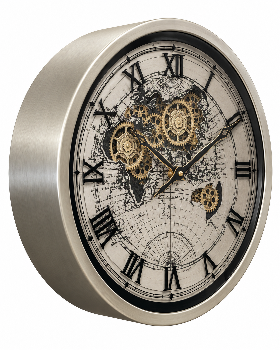 Time Traveller Wall Clock Luxury Designer Silent Movement Wall Clocks for the Home With Moving Gear Mechanism Buy Wall Clock Online (Steel Body) - Medium