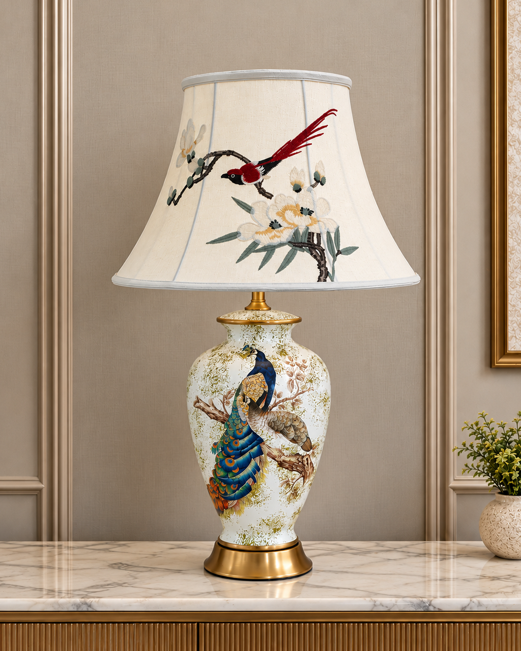Peacock Garden Designer Table Lamps for Living Room