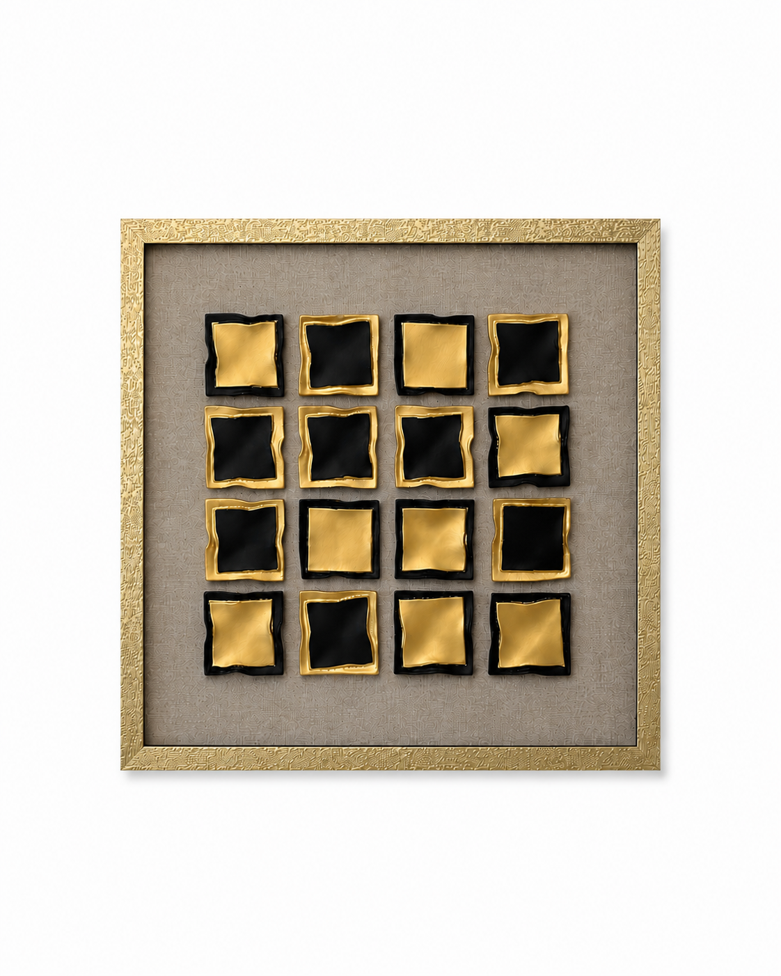 Abstract Gold Matrix Shadow Box for Wall Decoration & Wall Art