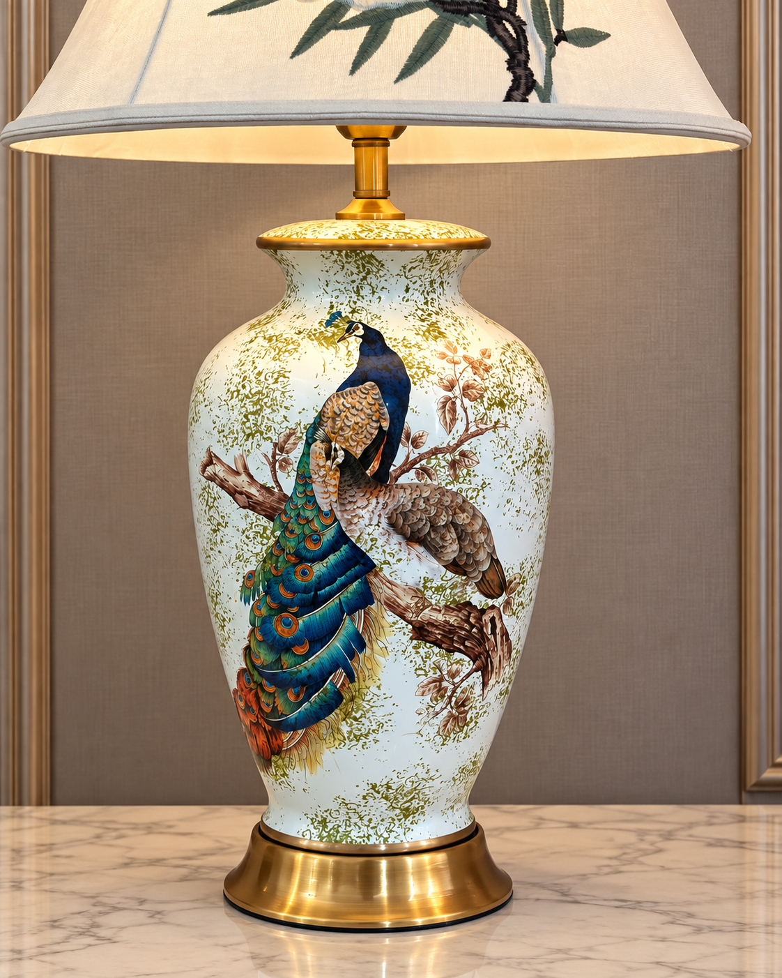 Peacock Garden Designer Table Lamps for Living Room