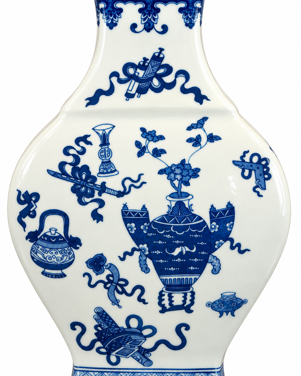 Treasured Symbols Decorative Vase & Showpiece for Home & Item for Home Decoration (Blue Pottery)