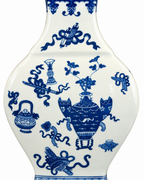 Treasured Symbols Decorative Vase & Showpiece for Home & Item for Home Decoration (Blue Pottery)