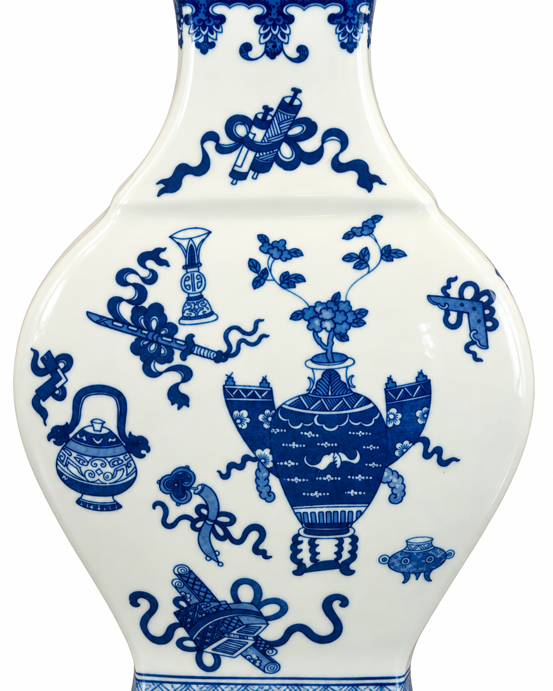 Treasured Symbols Decorative Vase & Showpiece for Home & Item for Home Decoration (Blue Pottery)