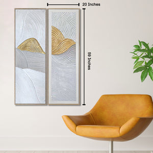 Silent Symphony Decorative Hand painting for Home Decor (With outer Floater Frame)
