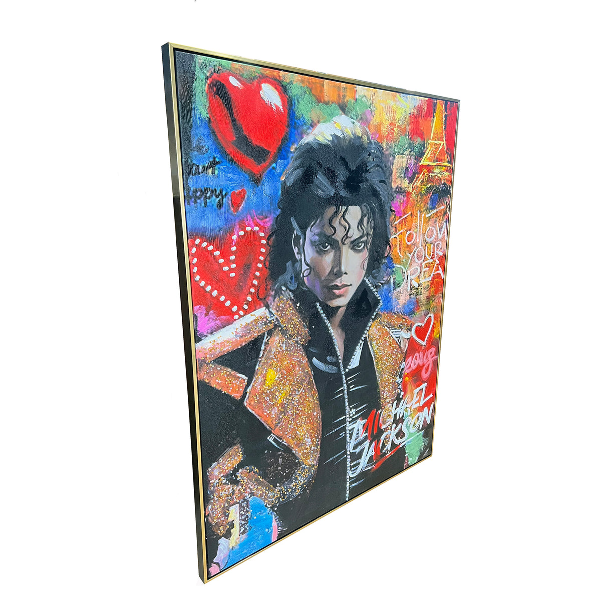 Moonwalk Masterpiece Hand painting painting for home Wall (With Outer Floater Frame) (47x35.5 Inches)