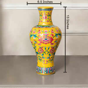 Palace Bloom Radiance Vase & Item for Home Decoration -Yellow