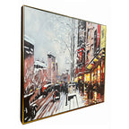 An English Evening Hand painted Wall Art (With Outer Floater Frame) (47x36 Inches)