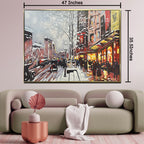 An English Evening Hand painted Wall Art (With Outer Floater Frame) (47x36 Inches)