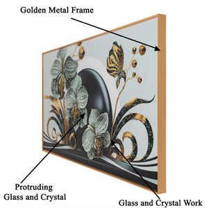Floral Eleganza Crystal Glass Painting