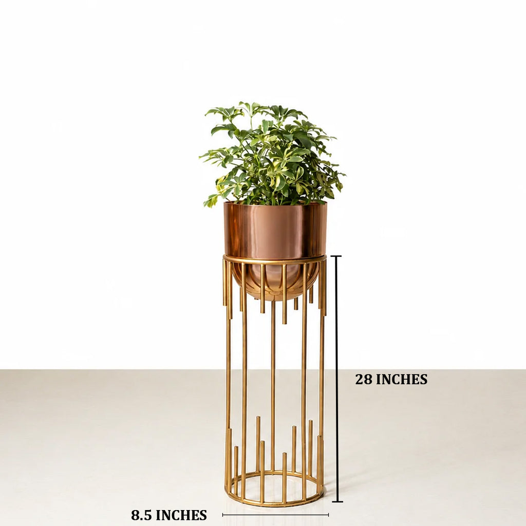 Dripping Luxury Metal Rose Gold Planters - Medium