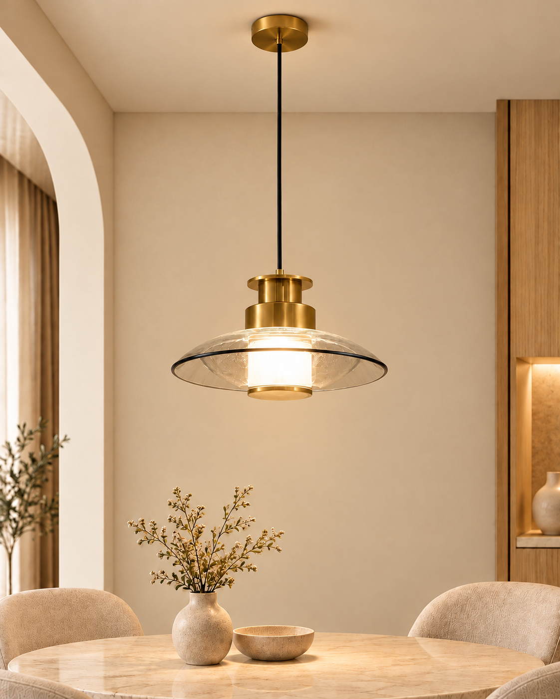 Golden Eclipse Pendant Light For Living Room & Home Decoration item - Grey