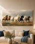Seven Running Horses in the Valley Embossed  Wall Art Paintings for Home & Item for Wall Decoration ( 47 x 23.5 Inches )
