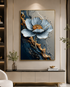 Silver Blossom Elegance Crystal Glass Wall Painting For Home Décor
