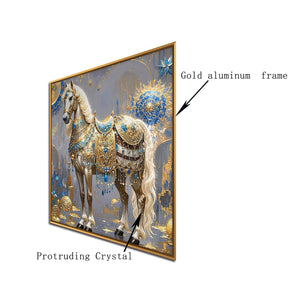 Golden Dynasty Horse Crystal Glass Painting & Wall Decoration Items